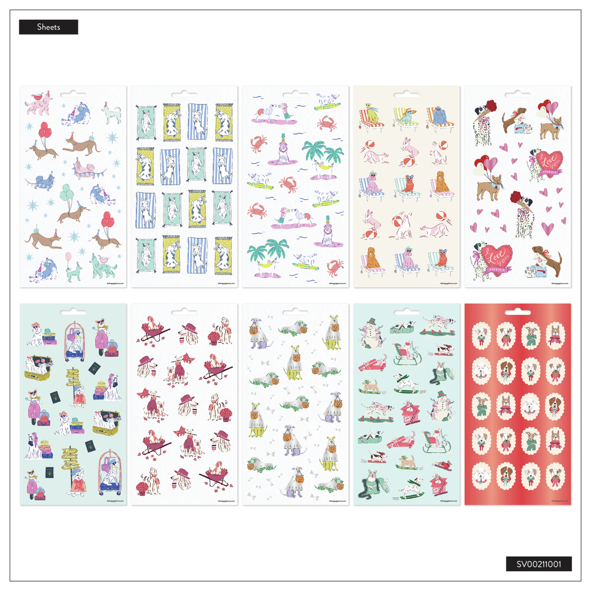 Pawsitive Seasonal Dogs - 10 Sticker Sheets