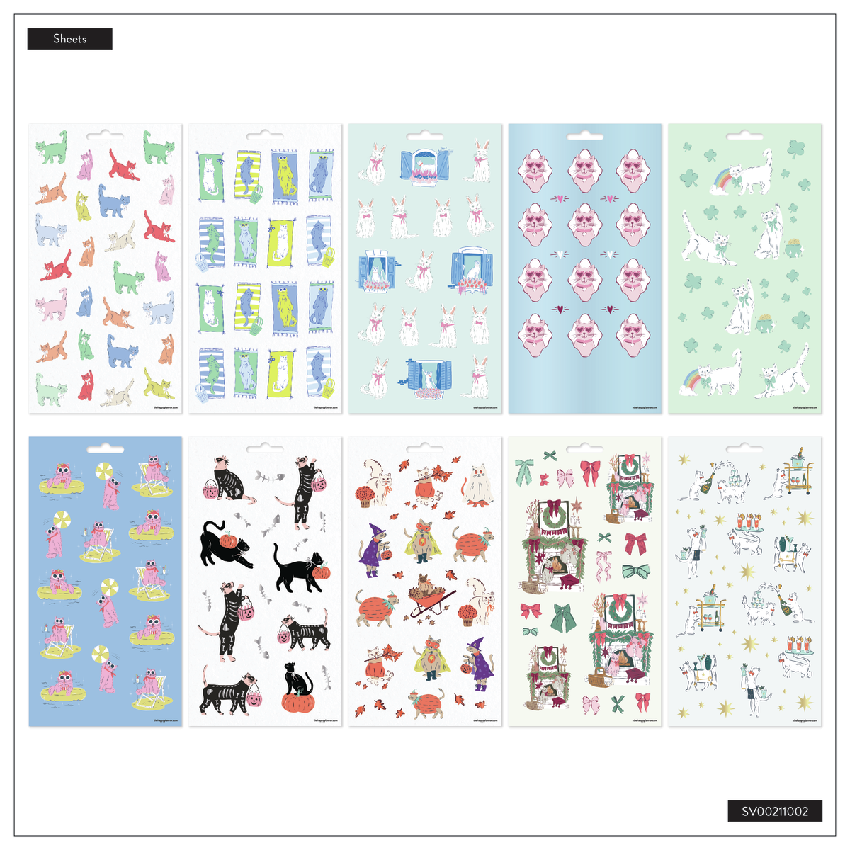 Purrfect Seasonal Cats - 10 Sticker Sheets