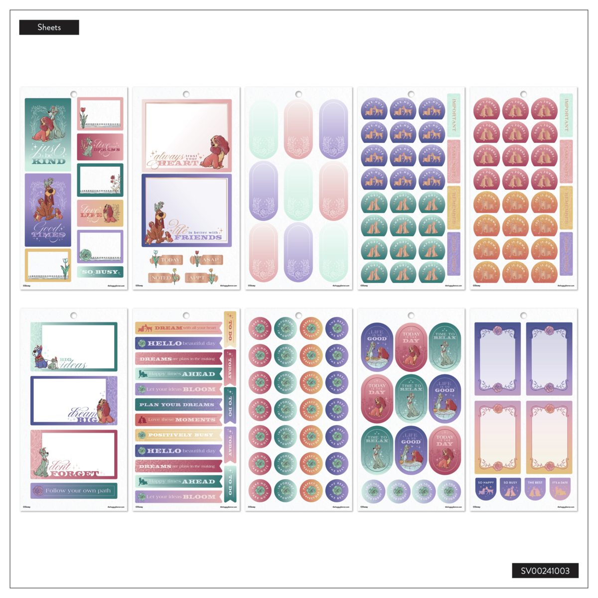 Disney Lady & The Tramp - Value Pack Stickers - Big