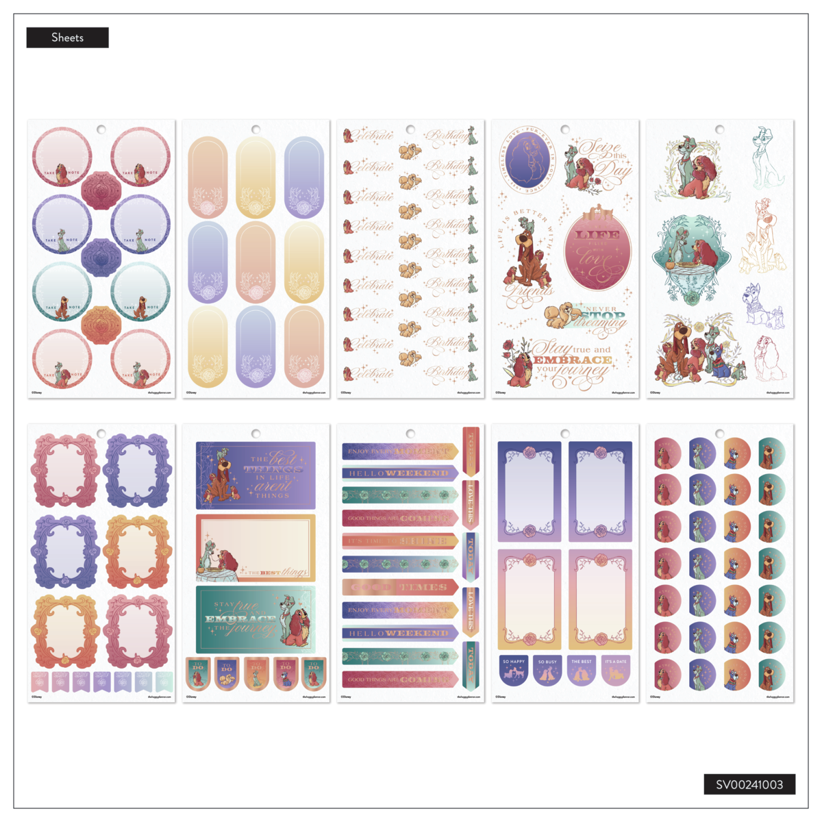 Disney Lady & The Tramp - Value Pack Stickers - Big