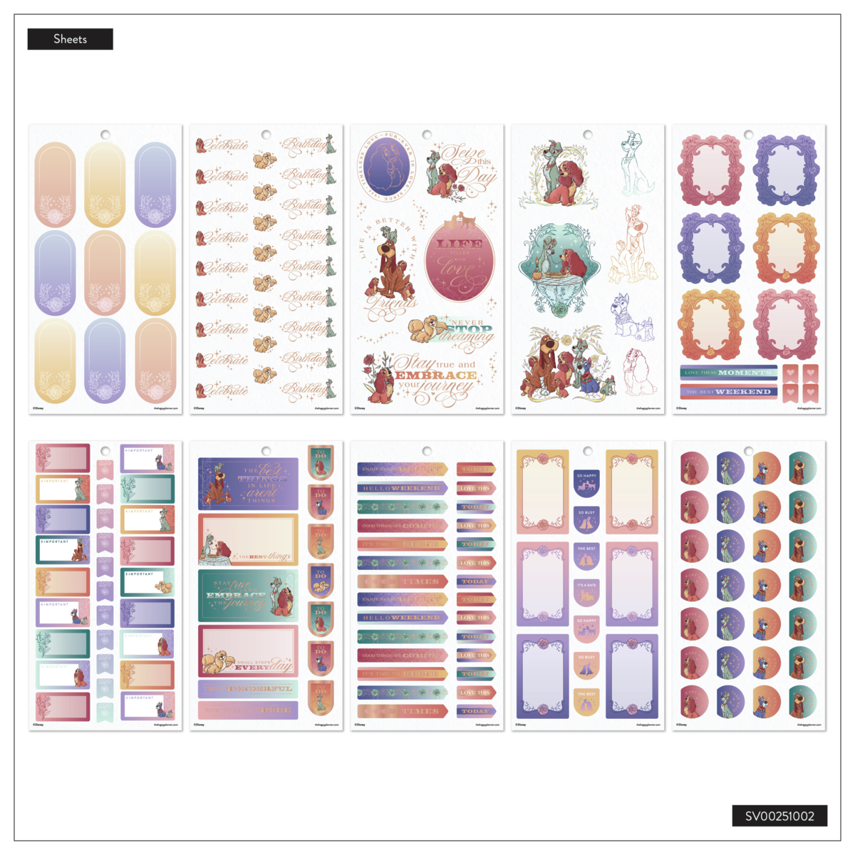 Disney Lady & The Tramp - Value Pack Stickers