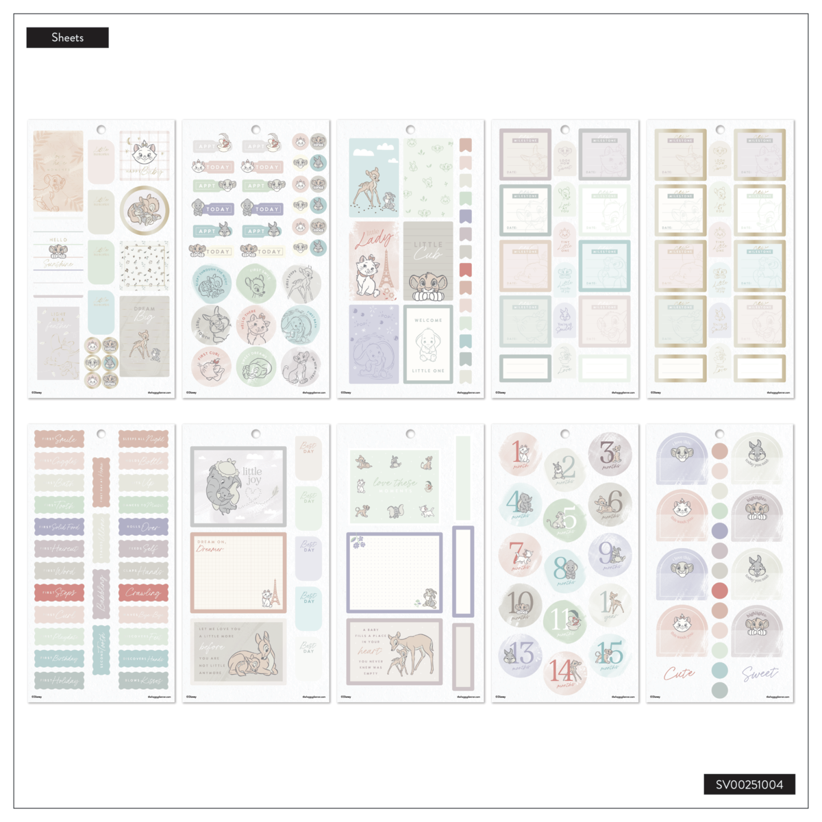 Disney Welcome Little One Baby - Value Pack Stickers