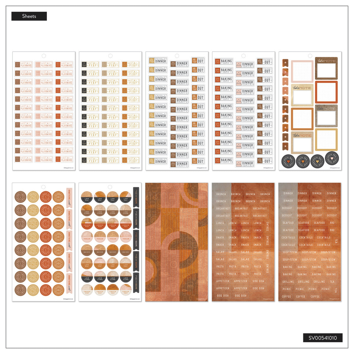 Rustic Roots Meal Planning - Value Pack Stickers