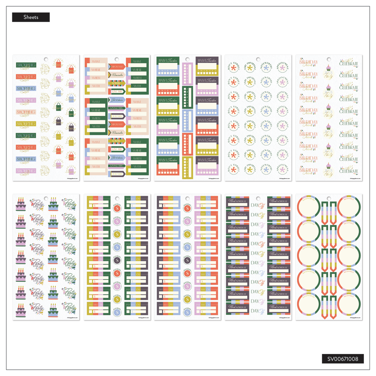 Priorities & Plans - Value Pack Stickers