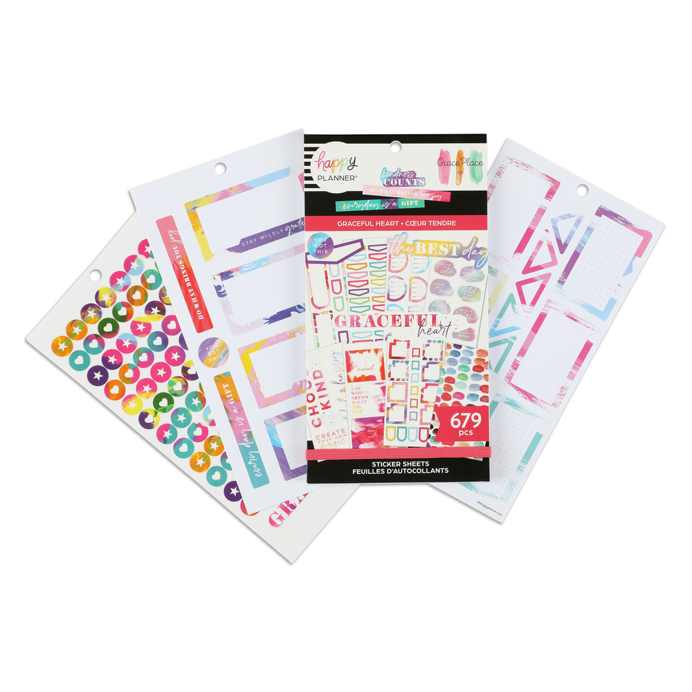 Happy Planner x GracePlace Art Value Pack Stickers - A Graceful Heart