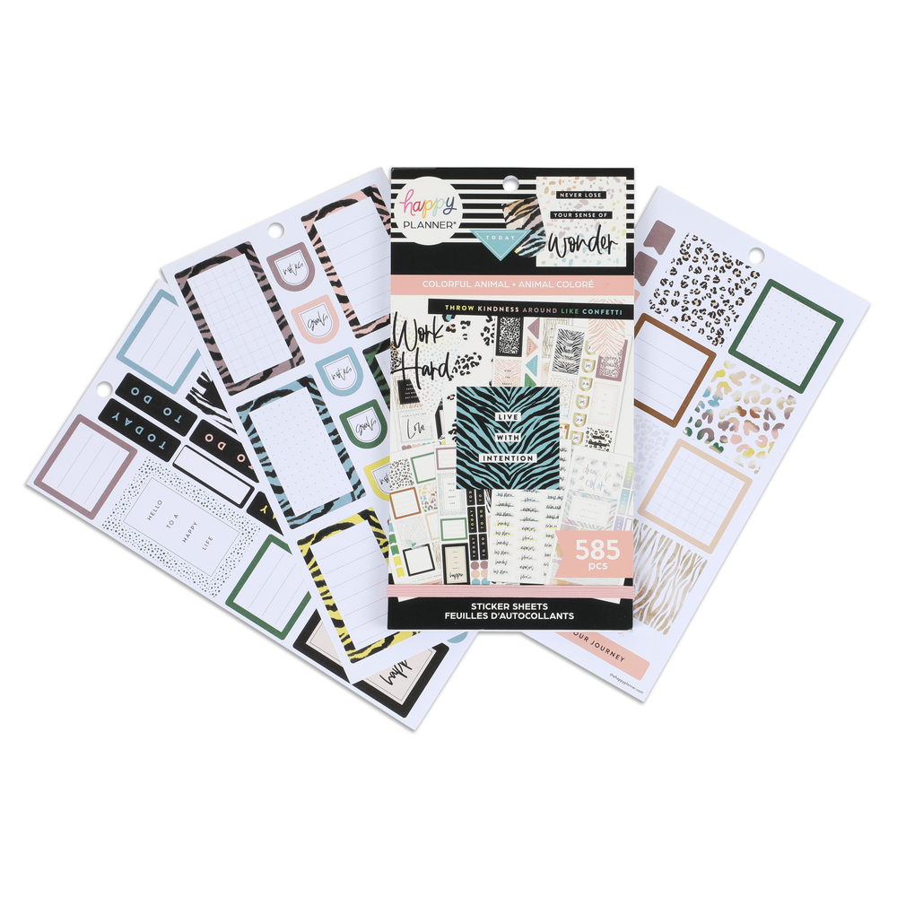 Value Pack Stickers - Colorful Safari Animal Print