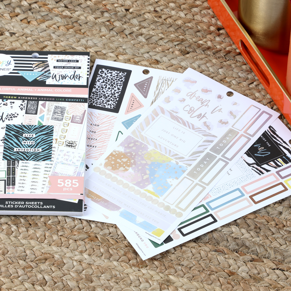 Value Pack Stickers - Colorful Safari Animal Print