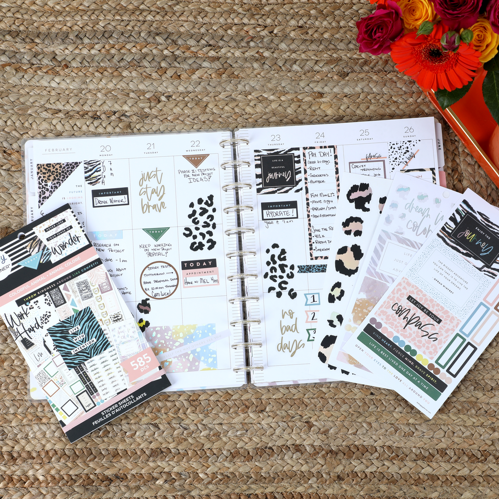 Value Pack Stickers - Colorful Safari Animal Print