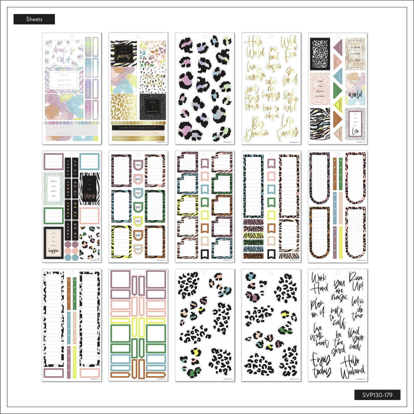 Value Pack Stickers - Colorful Safari Animal Print