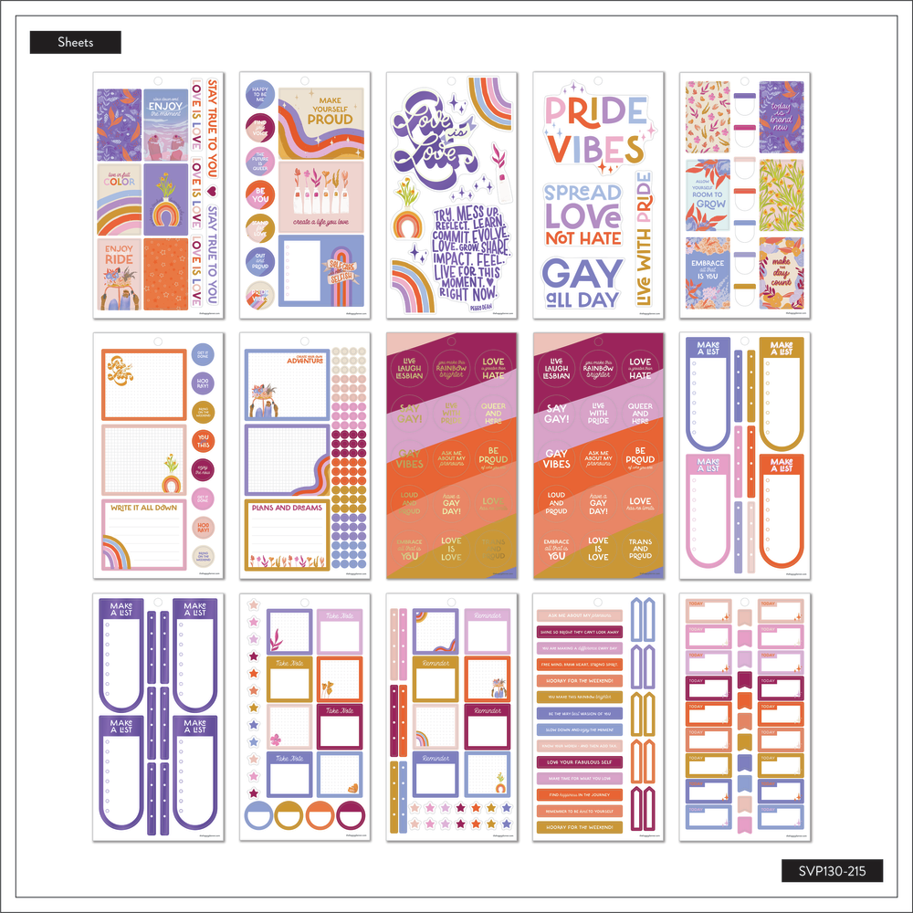 Love is Love Happy Planner x The Pigeon Letters - Value Pack Stickers