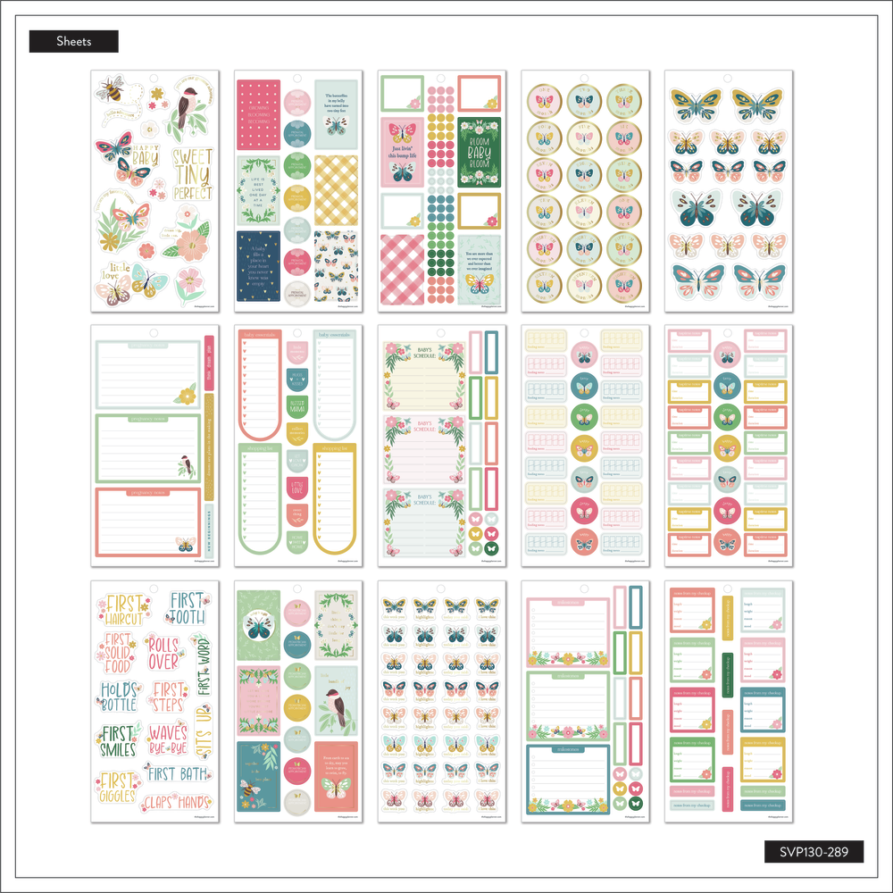 Butterflies and Blooms Baby - Value Pack Stickers