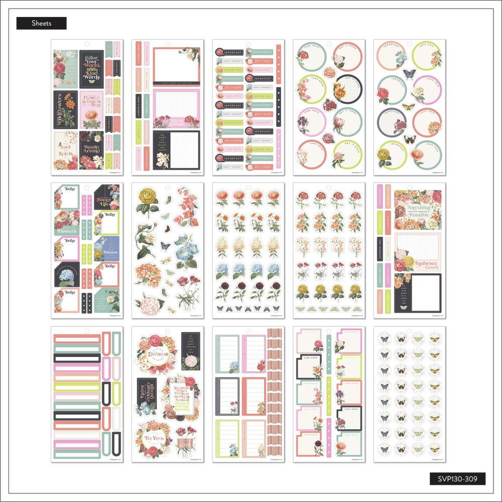 Gathered Flowers - Value Pack Stickers