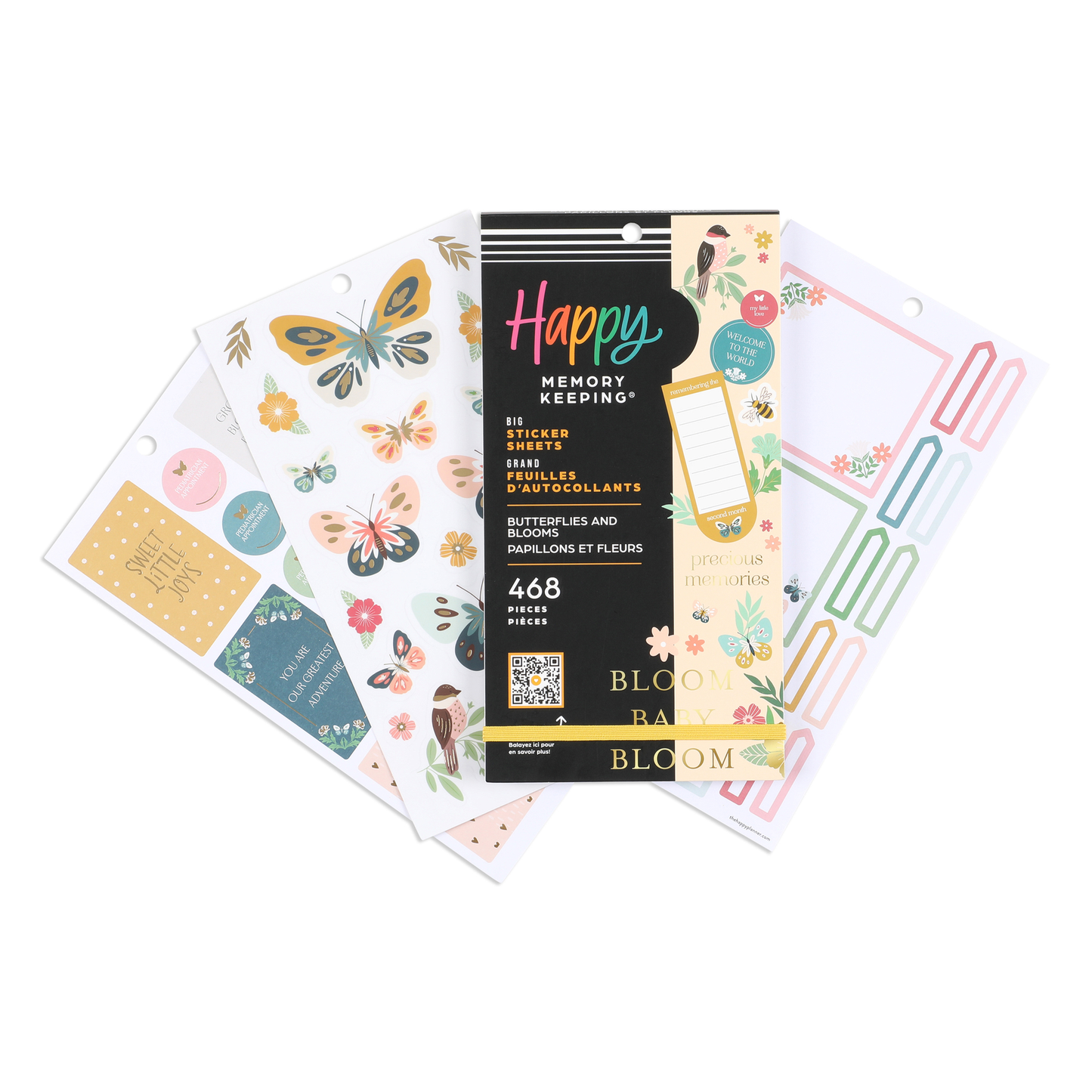 Butterflies and Blooms Baby - Value Pack Stickers - Big