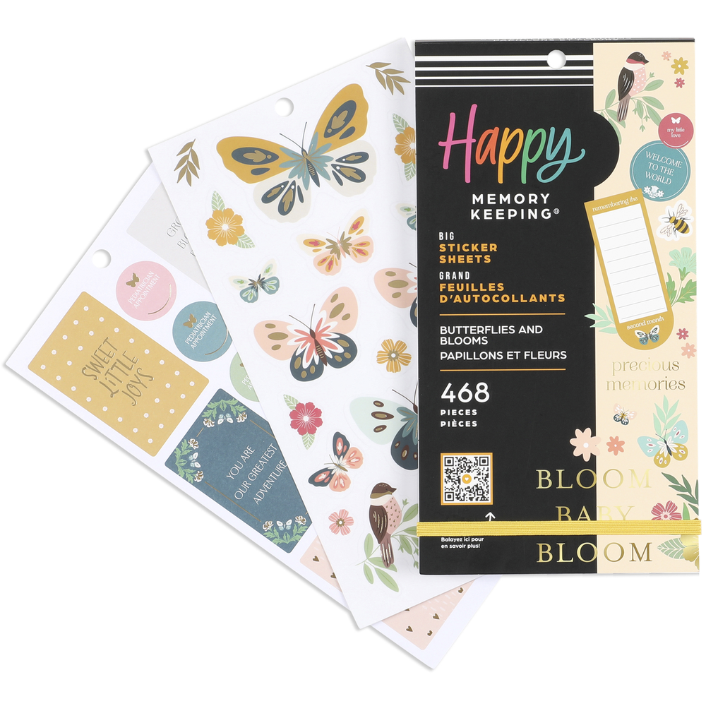 Butterflies and Blooms Baby - Value Pack Stickers - Big