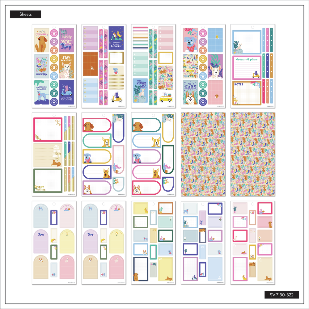 Playful Pups - Value Pack Stickers