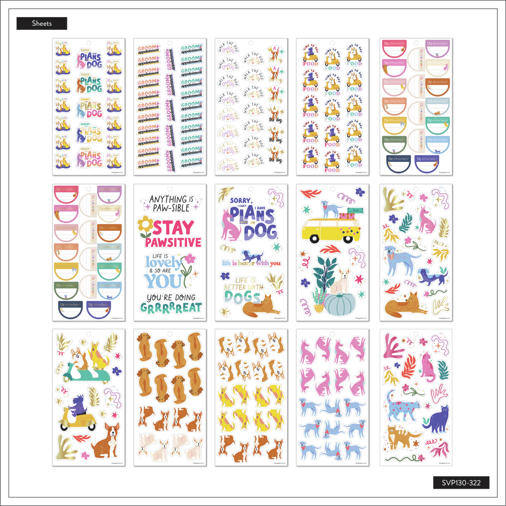 Playful Pups - Value Pack Stickers