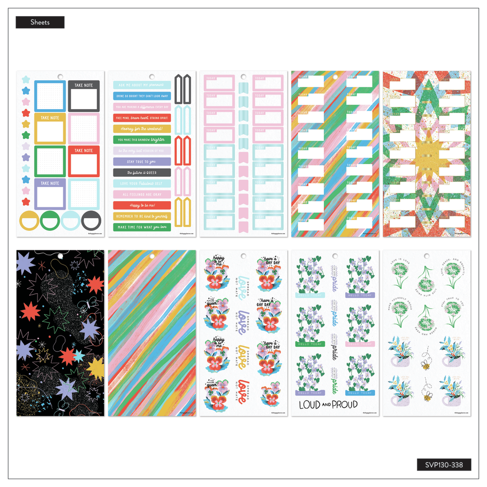 Bug Robbins x Happy Planner Blooming With Pride - Value Pack Stickers