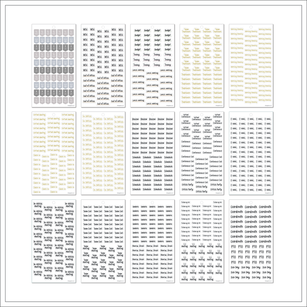 Working Days - Value Pack Stickers