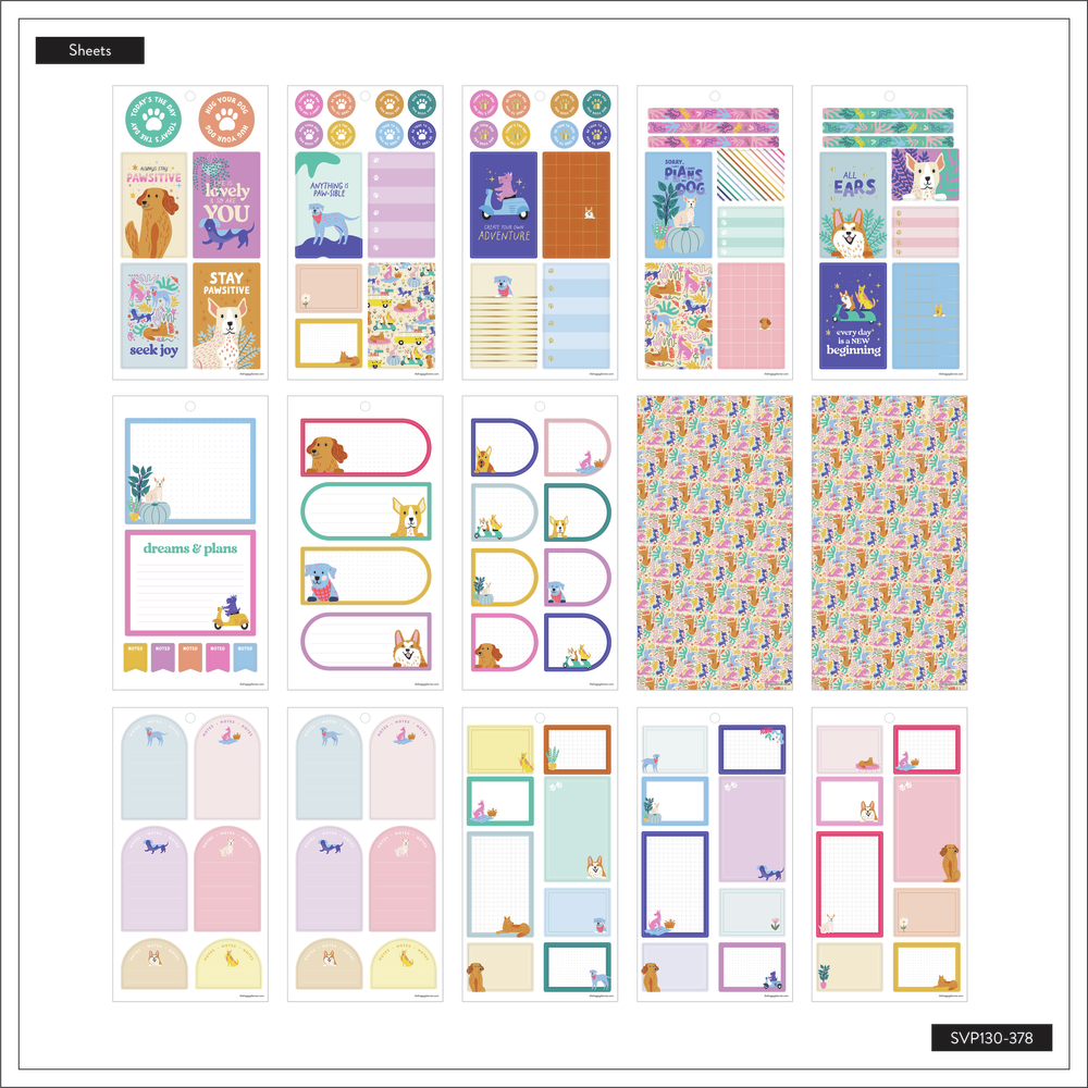 Playful Pups - Value Pack Stickers - Big
