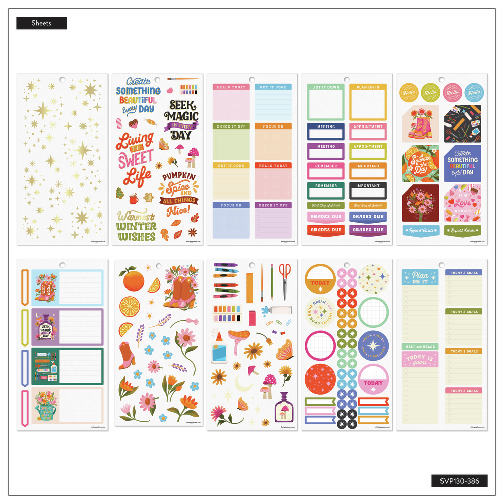 Jess Miller Draws x Happy Planner Seasonal Teacher - Value Pack Stickers - Big